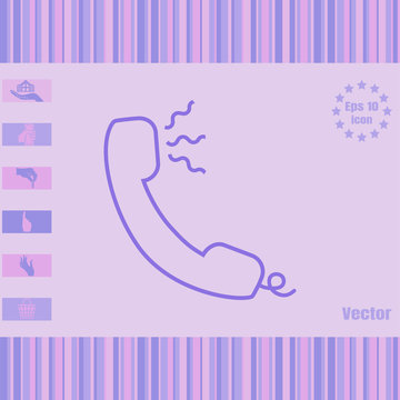 Phone line vector icon with waves