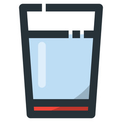Water Glasses Vector Filled Line Icon 32x32 Pixel Perfect. Editable 2 Pixel Stroke Weight. Colorful Medical Health Icon for Website Mobile App Presentation