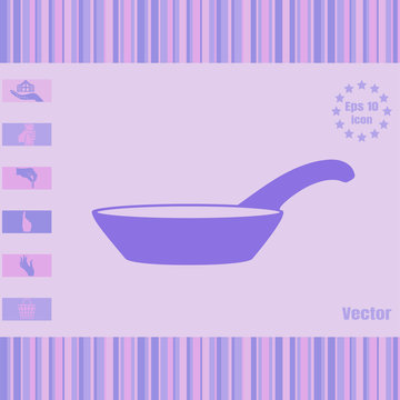 Frying pan vector icon.