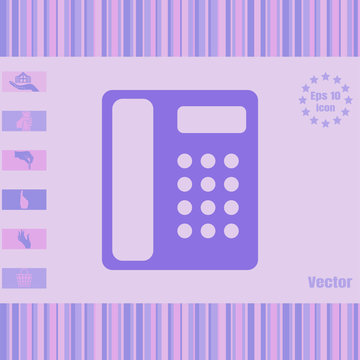 stationary phone vector icon.