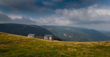 Fototapeta na wymiar Typische Landschaft in den Vogesen nahe des Hohneck