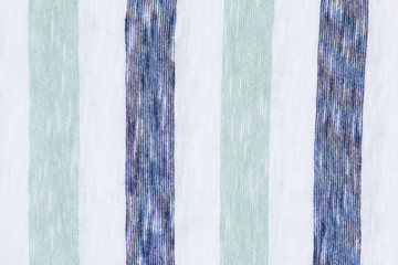 Close up of white and blue striped textile background