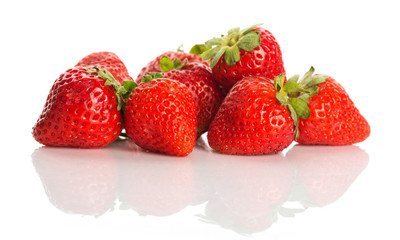 Many ripe red strawberries