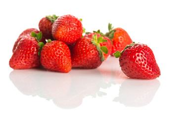 Many ripe red strawberries