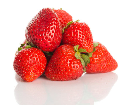 Many ripe red strawberries