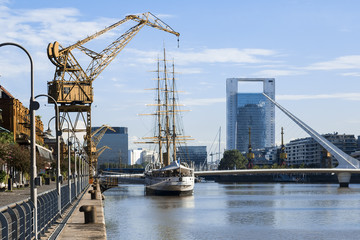 Fototapeta premium View of port and district Puerto Madero, Buenos Aires