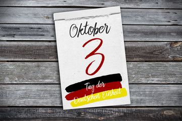 Abreißkalender mit Tag der Deutschen Einheit 2018 Feiertag