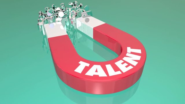 Talent Skill Experience Magnet Pulling People 3d Animation