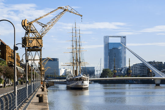 View of port and district Puerto Madero, Buenos Aires