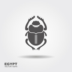 Obraz premium Vector Scarab Beetle. Ancient Egypt. Flat icon