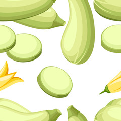 Seamless pattern. Squash whole. Fresh vegetable marrow . Oblong, green squash. Vegetable marrow courgette or zucchini. Harvest courgette organic ingredient
