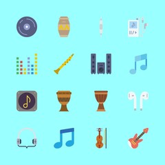 16 music icons set