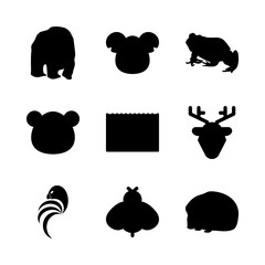 animal vector icons set. koala, wasp, panda and frog in this set