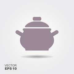 Cooking pan icon vector, filled flat sign, solid pictogram isolated on white.