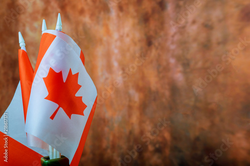 A close up of an Canadian flag abstract background