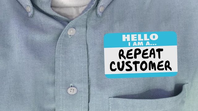 Hello Im a Repeat Customer Name Tag Coming Back Name Tag 3d Animation