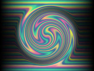 Black background with colored, iridescent twisted lines, neon effekt, glow