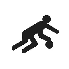 basketball black logo symbol on white background simple man with ball