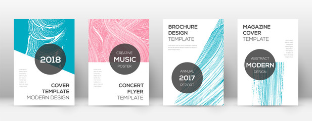 Naklejka premium Cover page design template. Modern brochure layout. Cool trendy abstract cover page. Pink and blue g