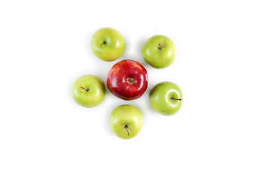 Red apple stand out among green apples