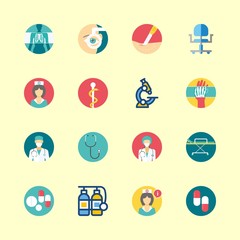 16 hospital icons set