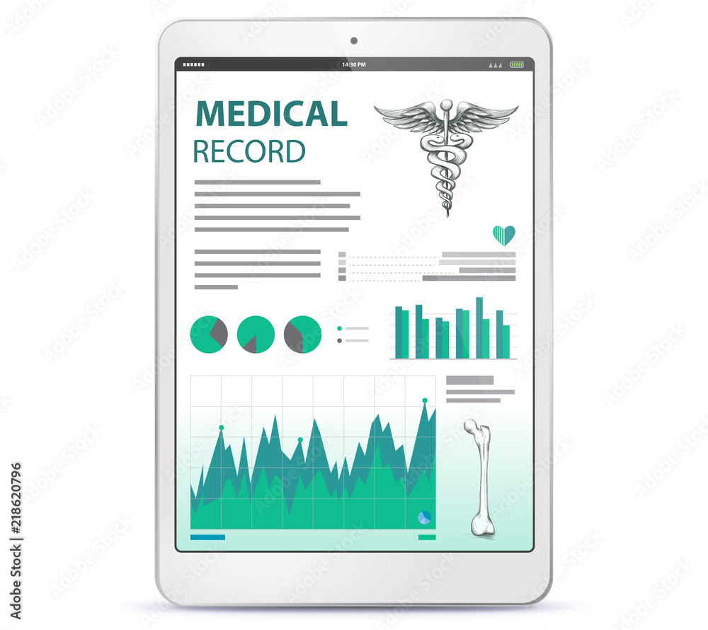 Canvas Prints medical record on tablet computer screen
