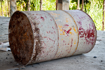 Old steel rust tank