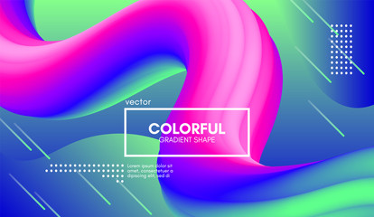 Abstract Wave Gradient Liquid Shape. 3d Background.
