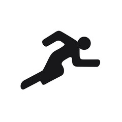 Running black logo symbol runner on white background Athletics