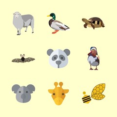 9 animal icons set