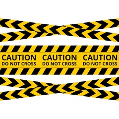 Caution lines isolated, Warning tapes, Danger signs