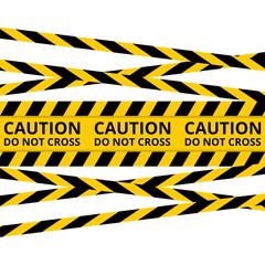 Caution lines isolated, Warning tapes, Danger signs
