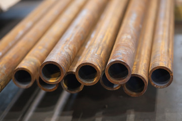 rusty Metal pipes in stock