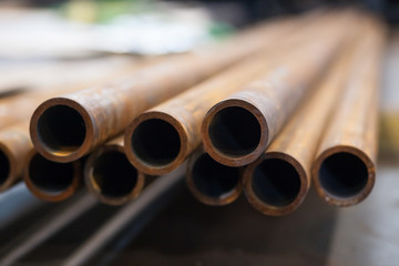 rusty Metal pipes in stock