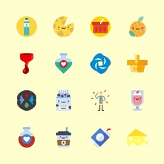 16 drink icons set