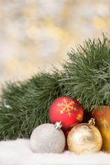 Christmas decoration on abstract background