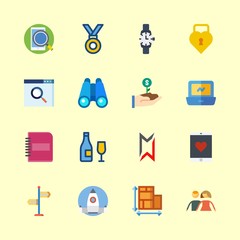 business vector icons set. car brand logo, plans, men and search in this set