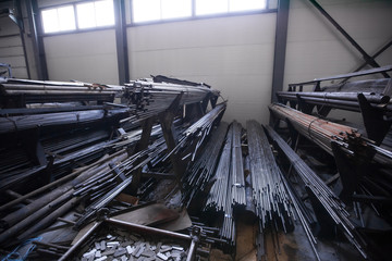 Fototapeta na wymiar metal warehouse in production
