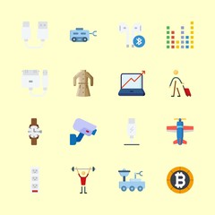 16 technology icons set