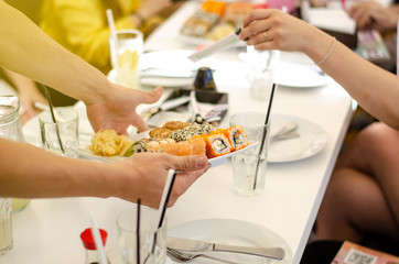 Sushi restaurant in a restaurant seafood fresh roll