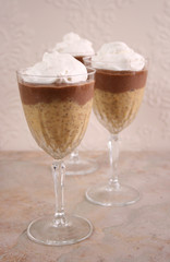 Chocolate Pudding Dessert with Whip Cream