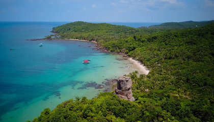 Aerial view of at the Gulf of Siam. Paradise island in Vietnam aerial photography.op view from drone.