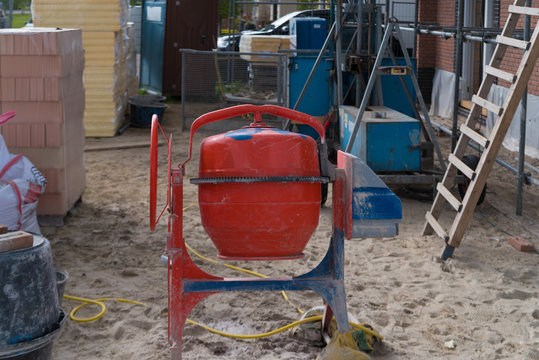 Red Cement Mixer