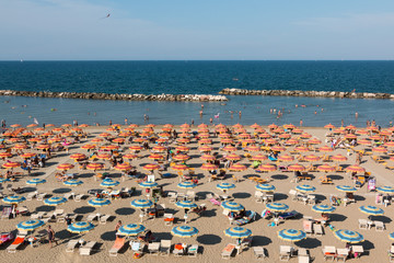 Strandabschnitt in Torre Pedrera bei Rimini in Italien