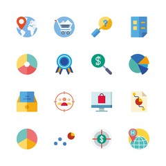 16 marketing icons set