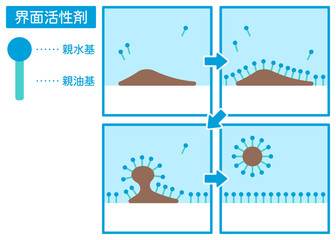 界面活性剤で汚れを落とす仕組み