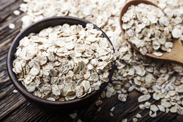raw oatmeal in a plate