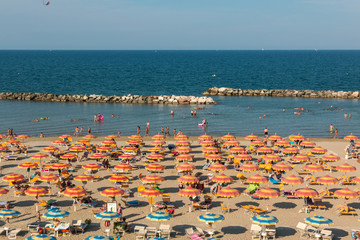 Strandabschnitt in Torre Pedrera bei Rimini in Italien