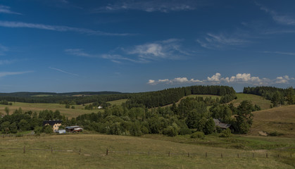 Fototapeta na wymiar Pasture land near Kraslice town in west Bohemia
