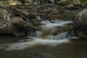 Rolava river in summer hot sunny day